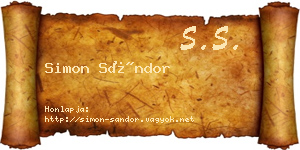 Simon Sándor névjegykártya