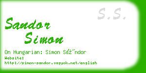 sandor simon business card
